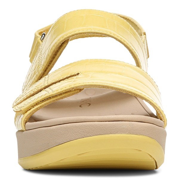 Vionic Sandals Ireland - Roma Platform Sandal Yellow - Womens Shoes On Sale | HQDLV-0943